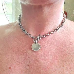 Heavy sterling chain necklace with blank tag